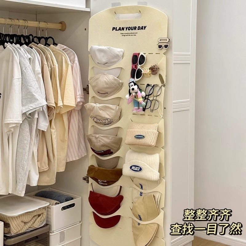 挂帽子收纳神器免打孔玄关宿舍墙上毛毡挂架家用包包整理架置物架,收纳整理,帽子收纳架,淘宝优惠券,粉丝福利购,淘宝优惠卷