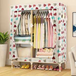组装简易衣柜实木收纳柜子无纺布衣柜收纳架衣橱单人双人折叠儿童