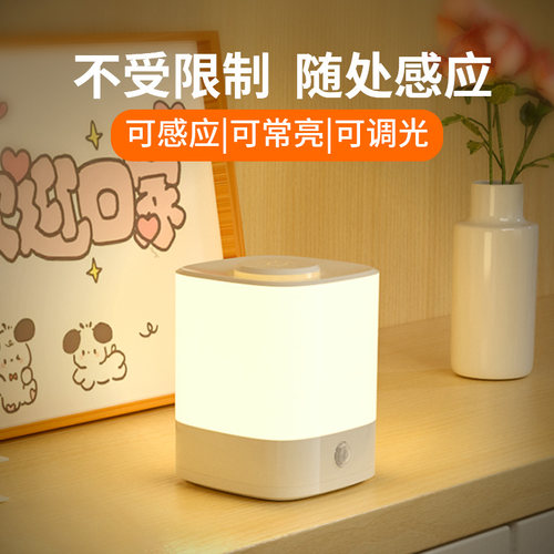 人体感应小夜灯卧室婴儿喂奶老年人起夜灯大容量充电感应灯入户门