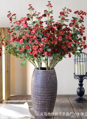 仿真多头小蔷薇玫瑰花束家居人造装饰花摄影道具婚庆假花摆件