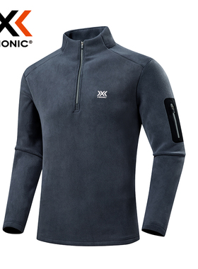 XBIONIC男抓绒上衣长袖秋冬新品户外保暖耐穿半高领抓绒打底衫男