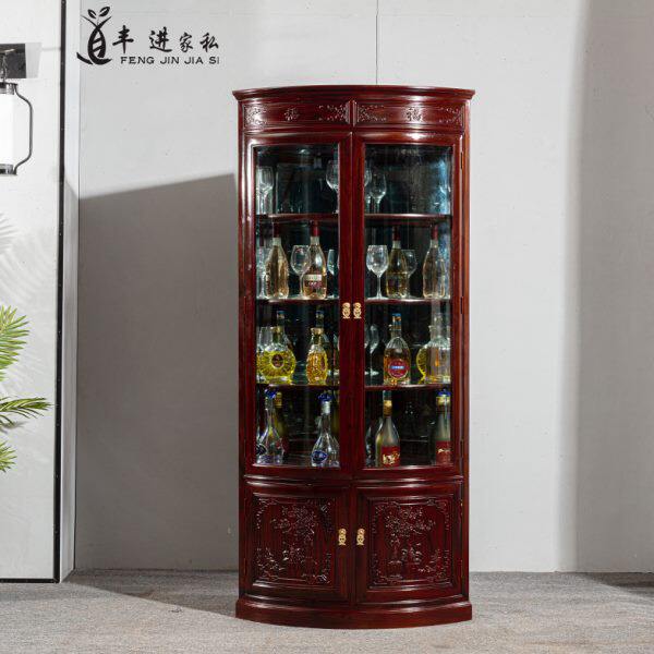 红木阔叶黄檀墙角柜边柜展示柜酒柜刺猬紫檀储物柜中式经济型实木