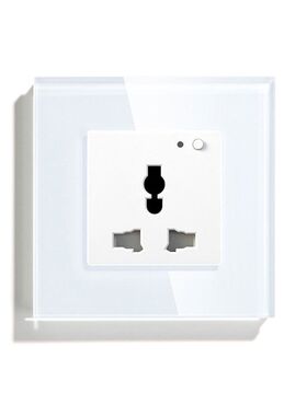 Wifi涂鸦欧规法规英规万用智能插座玻璃面板100-240V16A墙插座