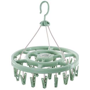 高品质圆形的晾衣架带夹子多功能家用装晒袜子架子加厚挂钩内衣袜