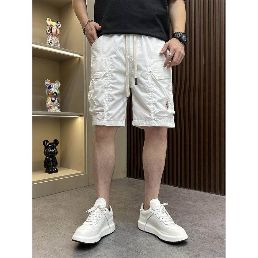 夏季薄款潮牌白色短裤男