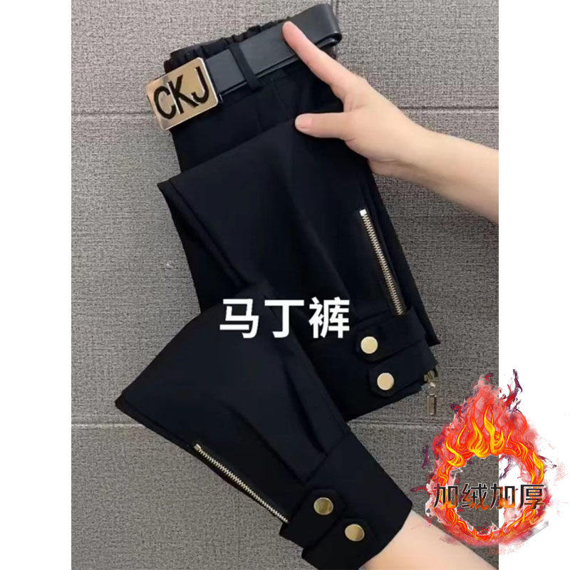 秋冬拉炼排扣高腰显瘦百