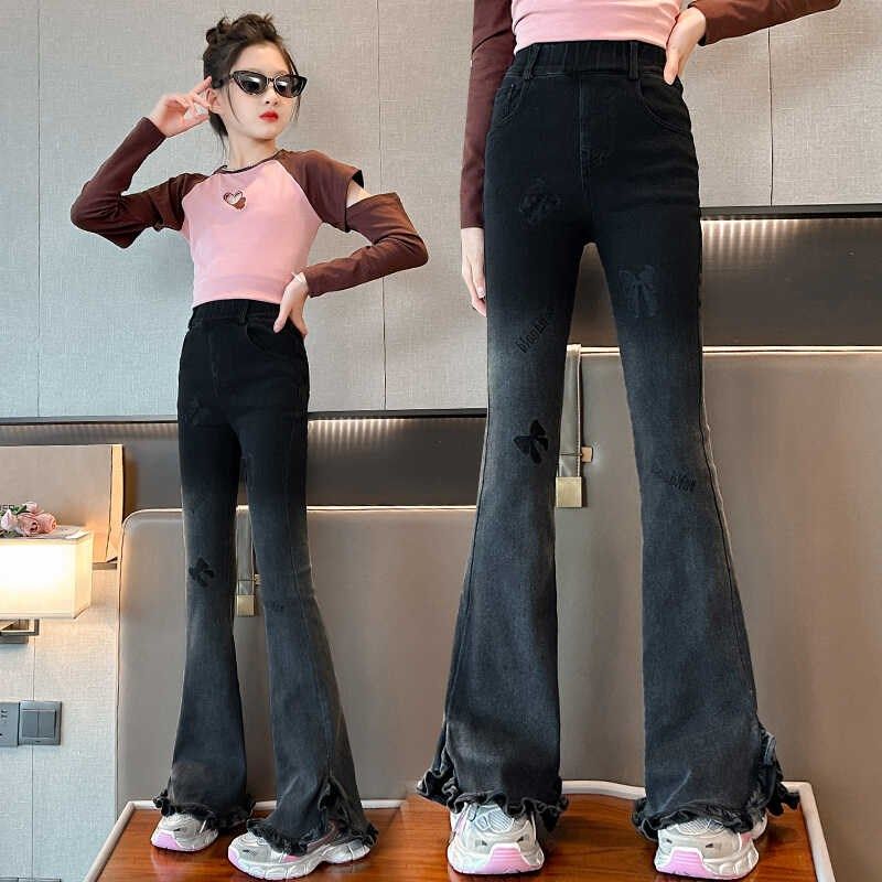 女童牛仔裤秋装2024新款儿童微喇裤子洋气女孩大童秋装喇叭裤长裤,童装/婴儿装/亲子装,儿童牛仔裤,淘宝优惠券,粉丝福利购,淘宝优惠卷