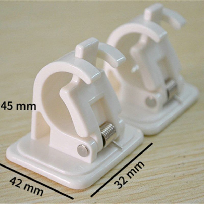 杆夹1对装 帘杆夹子伸缩杆支架粘贴夹板门帘浴帘横杆调节托架杆架,居家布艺,帘杆,淘宝优惠券,粉丝福利购,淘宝优惠卷