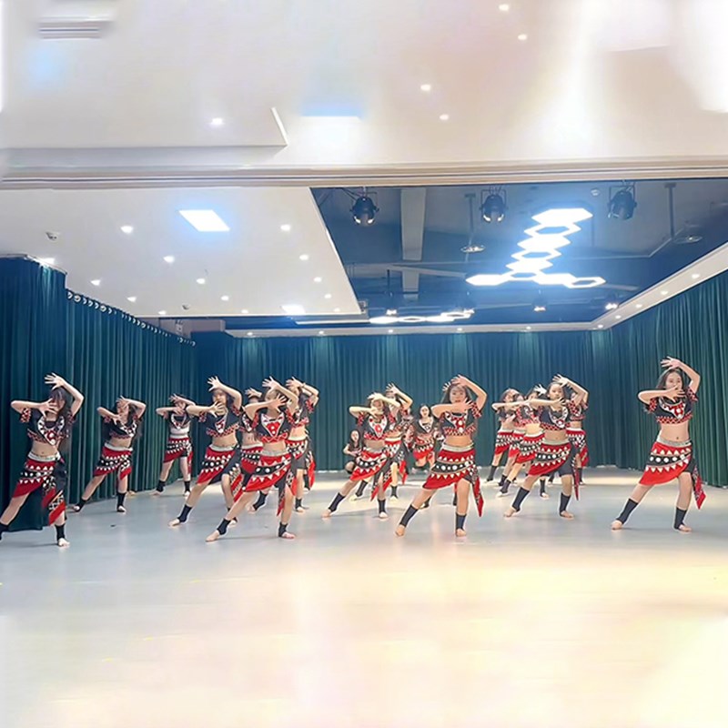 云南佤族女装甩发舞蹈服阿佤阿娃民族舞台服佤族傣族壮族演出服装图片