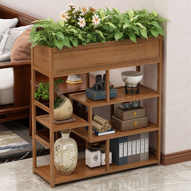 简约现代隔断置物架子办公室屏风书架落地装饰遮挡绿植矮围栏花架