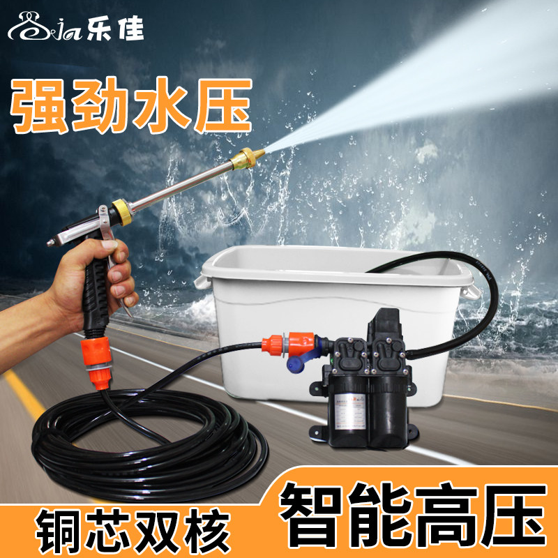 双泵便携车载洗车水泵12V高压家用大功率洗车机洗车神器刷车水枪