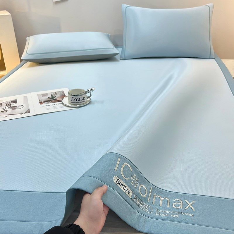 2025新款冰丝凉席可机洗夏季凉感床单空调席三件套床笠款母婴可用,床上用品,冰丝席,淘宝优惠券,粉丝福利购,淘宝优惠卷