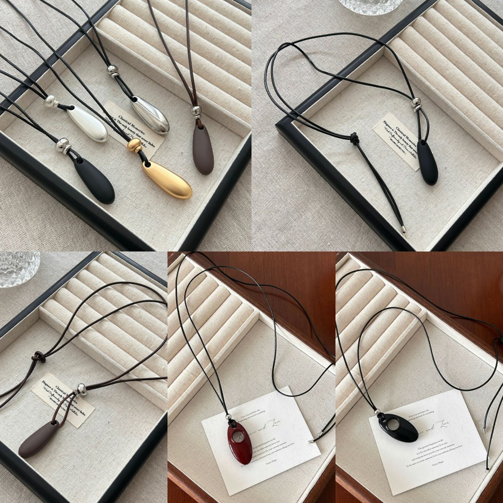 男女通用新款简约水滴形吊项链