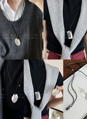 钛钢新款韩国时髦感小梳子项链