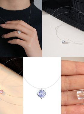 银s925纯银人鱼之泪莫桑石项链