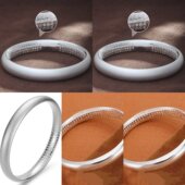 新款 白铜精工闭口心经手镯实心女磨砂光面素圈贵妃镯子送女友妈