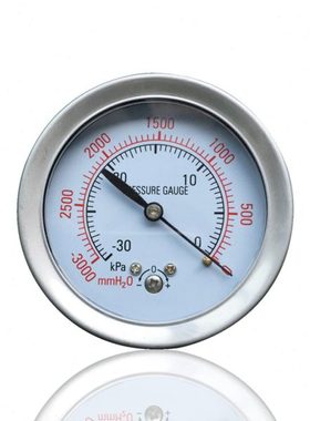 供应不锈钢膜盒负压表膜盒真空表轴向千帕表燃气表YE-60Z -30KPA