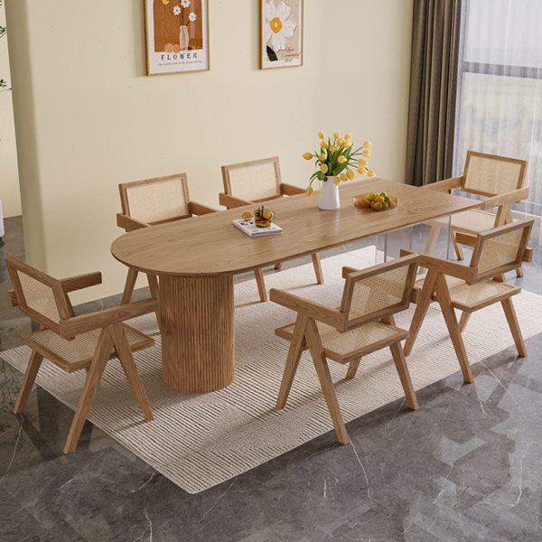 北欧白蜡木椭圆实木岛台家用原木网红民宿酒店餐桌椅子组合小户型,住宅家具,岛台,淘宝优惠券,粉丝福利购,淘宝优惠卷