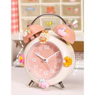 闹钟初中生专用学生机械金属儿童静音夜灯闹铃可充宿舍卧室叫醒