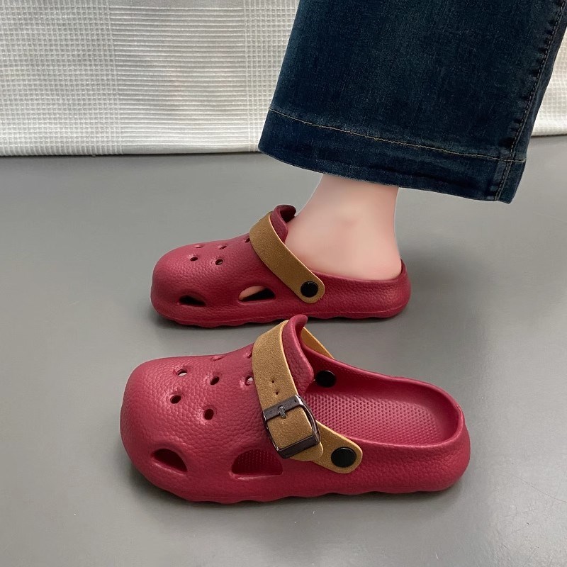 2025新款eva洞洞鞋女夏外穿防C滑防臭软底沙滩勃肯情侣包头凉拖鞋