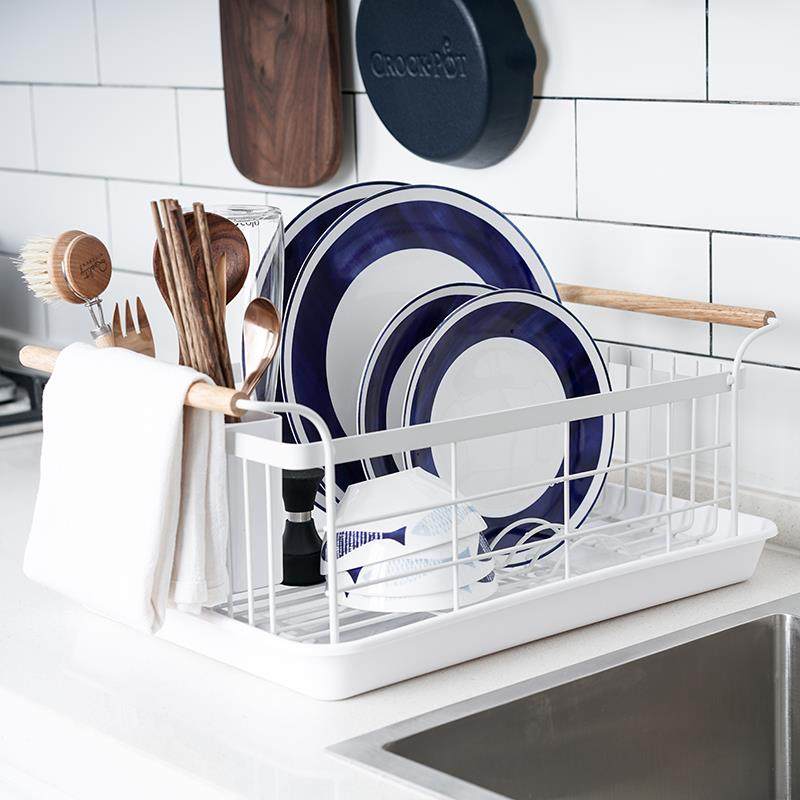 北欧简约白铁木沥水架碗碟篮子盘子厨房置物架筷笼筷桶勺叉收纳盒,特色手工艺,其他特色工艺品,淘宝优惠券,粉丝福利购,淘宝优惠卷