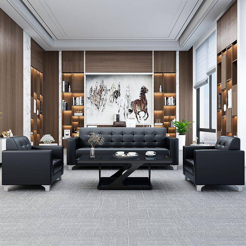 SJN老板办公沙发简约现代茶几组合套装商务会客接待休闲区小户型