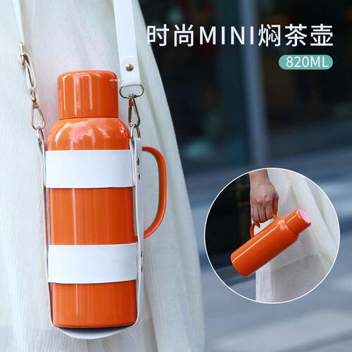 mini小钢炮316不锈钢保温杯双层智能显温保温壶大容量手柄焖茶壶