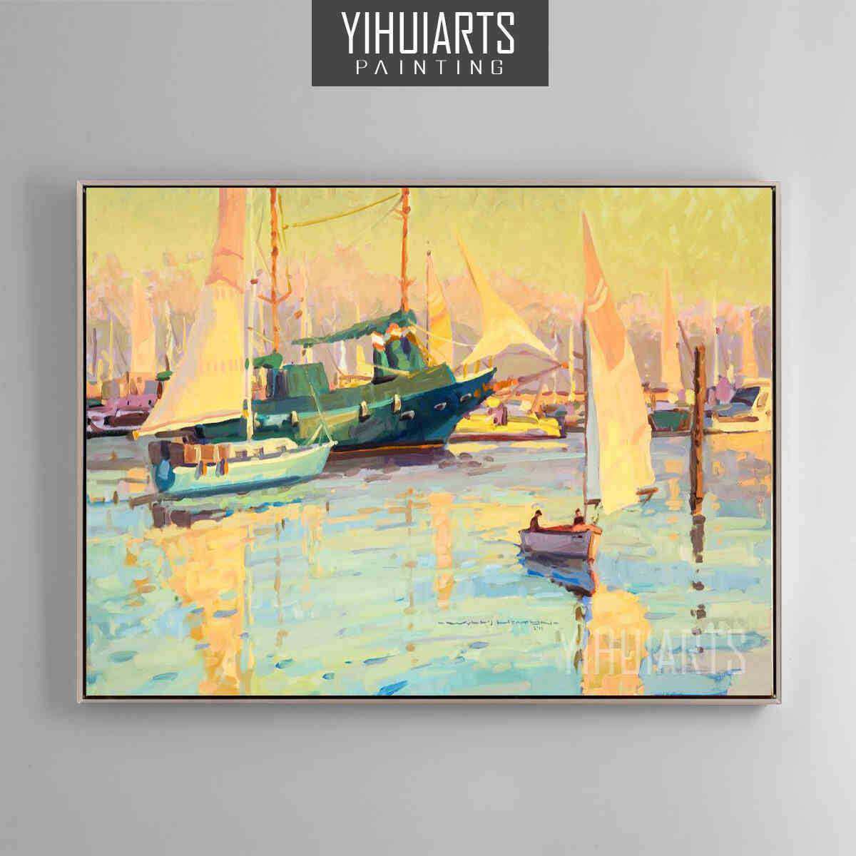 风景系列装饰画油画纯手绘客厅玄关卧室餐厅无框画现代简约挂画