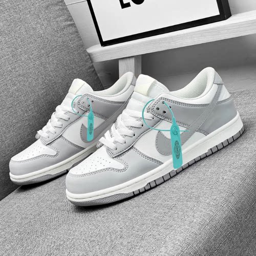 aj男鞋dunk白灰低帮板鞋aj1low中大童运动休闲鞋情侣款百搭女鞋子