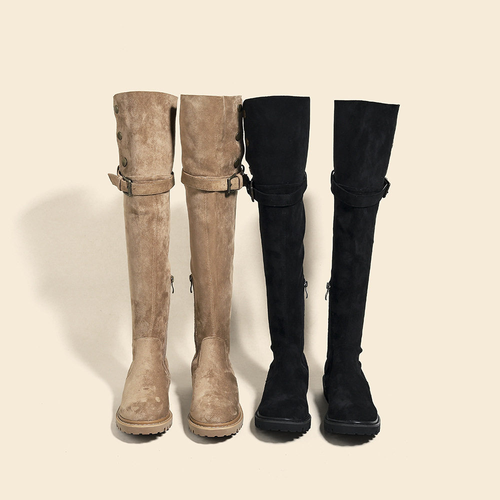 两穿胖mm粗腿过膝靴女大筒围长筒靴厚底高筒骑士靴大码长靴41到43,女鞋,时尚雪地靴,淘宝优惠券,粉丝福利购,淘宝优惠卷
