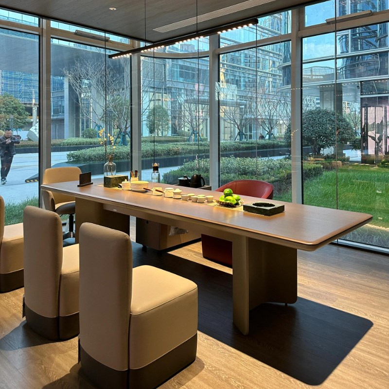 苏家新中式实e木茶桌椅组合总裁办公泡茶桌大气禅意高端酒店招待