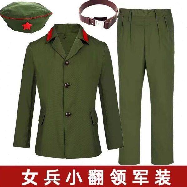 65式女军装的确良小翻领夏常服老兵怀旧绿军装芳华同款演出服