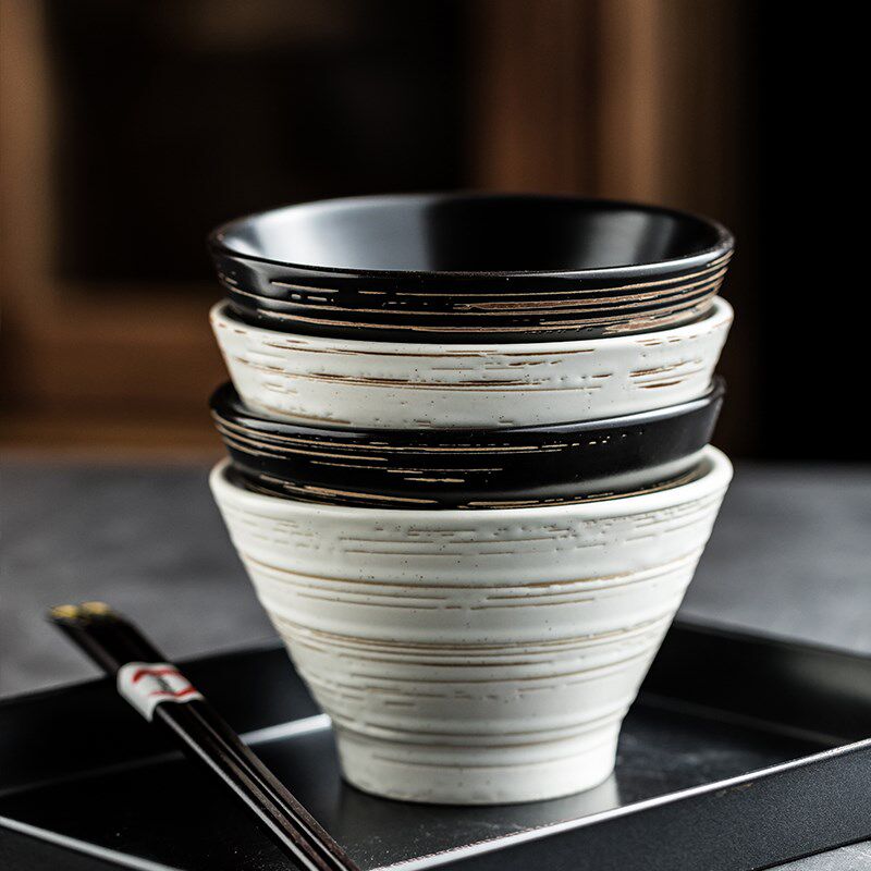 2024款拉丝斗笠碗创意日式C米饭吃饭碗汤碗下午茶甜品碗小吃