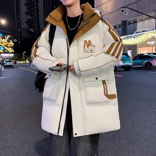 青少年中长款棉衣12岁男孩初中学生13羽绒棉服15大童冬季加厚棉袄