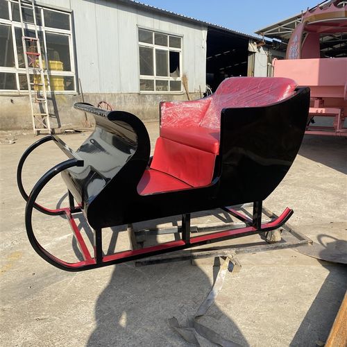 定制雪撬车摆件 鹿拉爬犁圣诞装饰品 大号雪橇车来图布置道具摆件