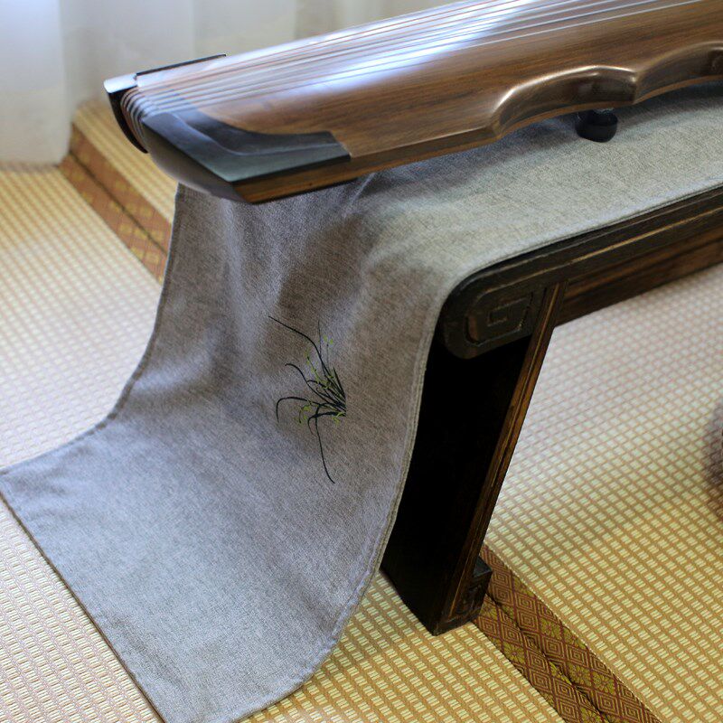 古琴桌旗新款棉麻柔软刺绣古琴桌旗盖布防尘罩茶艺巾中式餐桌布