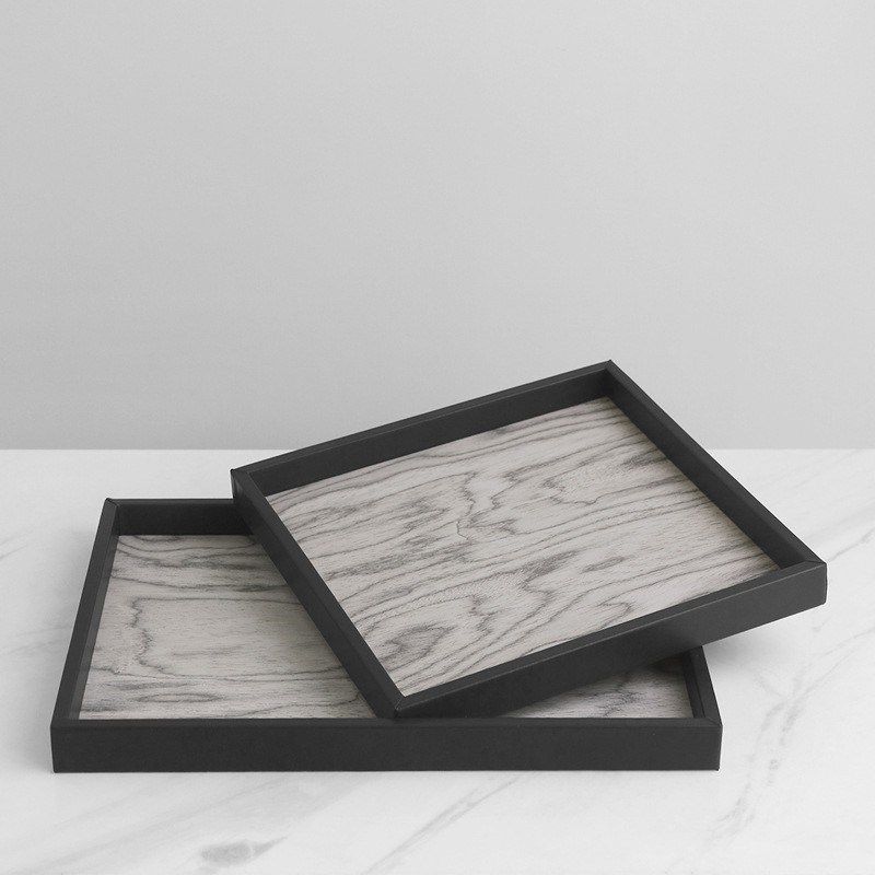 现代轻奢竹编布艺灰色木纹方形香薰托盘创意样板间桌面收纳摆件,家居饰品,香薰托盘,淘宝优惠券,粉丝福利购,淘宝优惠卷