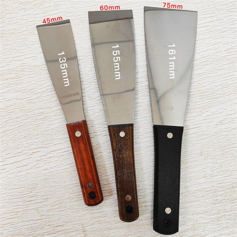 不锈钢油墨调墨铲调油刀加厚硬胶印丝印印刷机腻子批灰加长刮墨刀