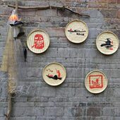 复古怀旧渔家文化背景墙渔家渔村鱼宴会布置渔具挂饰乡村装 饰挂件