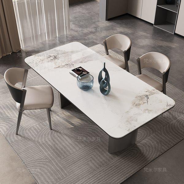 高端复合岩板餐桌轻奢现代简约小户型家用吃饭桌长方形餐桌椅组合,住宅家具,岩板餐桌,淘宝优惠券,粉丝福利购,淘宝优惠卷
