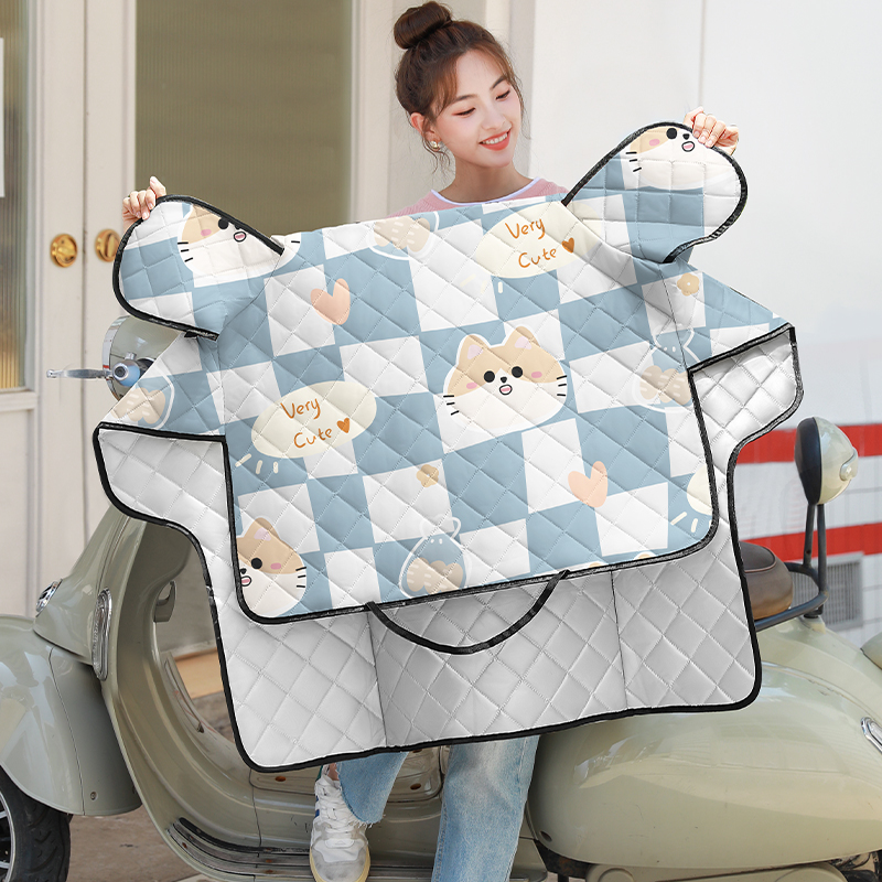 电动车挡风被夏季防晒罩s电瓶摩托车薄款防水遮阳夏天挡风四季通