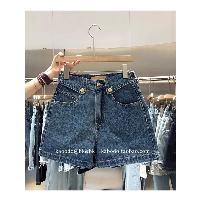 大尺码胖妹妹蓝色复古牛仔短裤女夏季新款设计感小众宽松阔腿热裤,女装/女士精品,大码裤装,淘宝优惠券,粉丝福利购,淘宝优惠卷