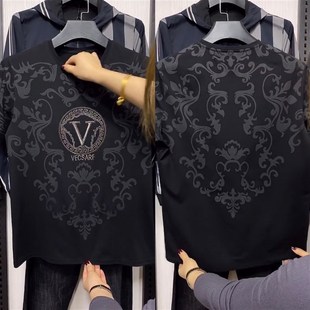 印花圆领小衫 短袖 舒适透气修身 打底衫 T恤潮 6010夏季 潮流时尚 爆款