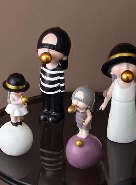 摆件装饰泡泡女孩家居客厅品北欧创意柜小轻奢吹现代男孩电视桌面