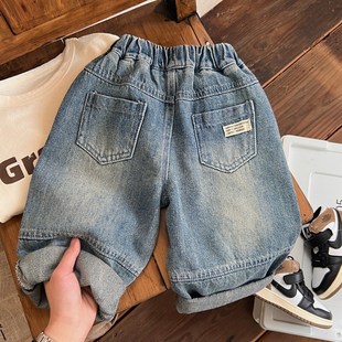 纯色牛仔裤 儿童哈伦裤 潮软 腔调复古韩国儿童全棉牛仔裤 自留强推