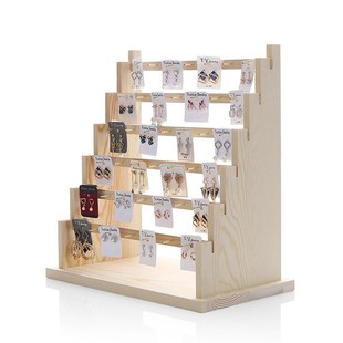 实木耳钉架收纳首饰架摆摊挂耳夹耳环架子项链手链饰品展示架道具