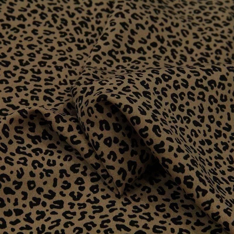 咖啡色豹纹布料雪纺缎面料不透垂感夏季薄款连衣裙衬衫服装设计布,纺织面料/辅料/配套,雪纺,淘宝优惠券,粉丝福利购,淘宝优惠卷
