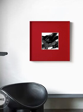 墨红 现代极简艺术装饰画客厅书房餐边柜画小众高级红色抽象挂画