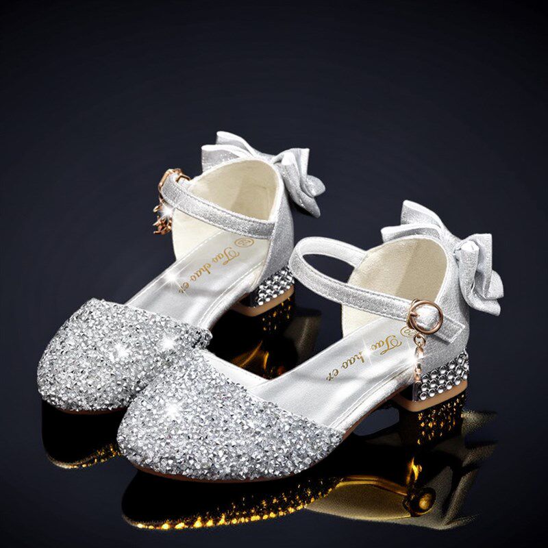 女童银色高跟新款公主模特走秀演出2024儿童礼服裙闪亮舞台水晶鞋,童鞋/婴儿鞋/亲子鞋,水晶/水钻鞋,淘宝优惠券,粉丝福利购,淘宝优惠卷