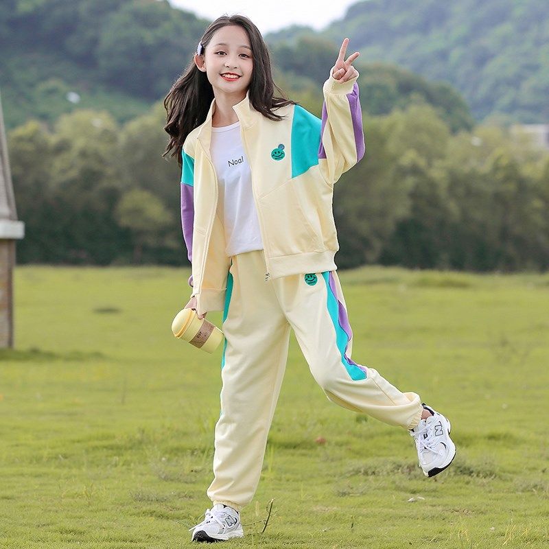 女童春装运动套装2024新款大童休闲儿童装时髦十三岁女孩春秋衣服